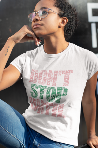 Don't Stop Until Black Lives Matter Tee - Pink and Green